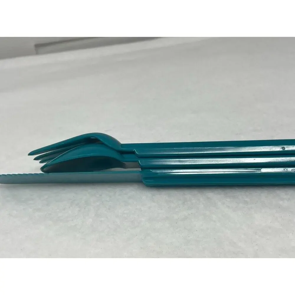 Vintage Portable Utensils Travel Camping Backpacking Cutlery Set Stackable USA‎